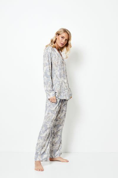 Піжама жіноча сорочка зі штанами Aruelle Adoria pajama long квітковий принт Adoria pajama long фото