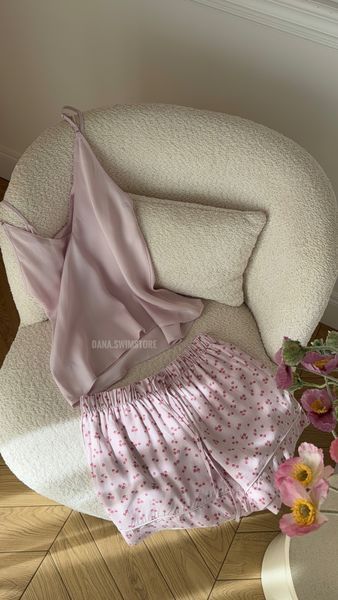 Піжама жіноча майка з шортами Aruelle Blossie pajama short  рожевий квітковий принт Blossie pajama short фото