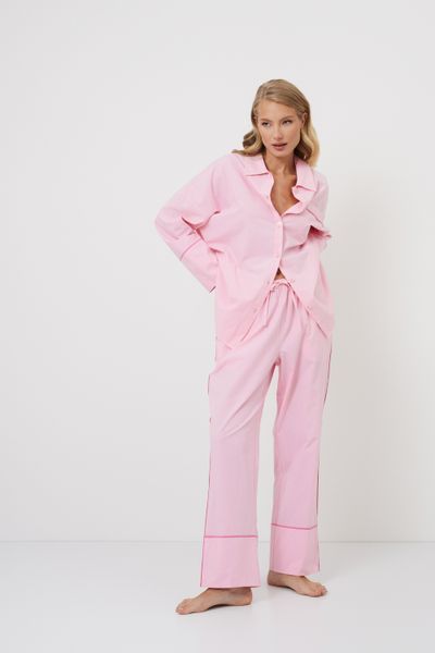 Піжама жіноча сорочка зі штанами Aruelle Penelope set long рожева Penelope set long фото