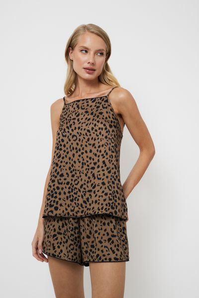 Піжама жіноча майка з шортами Aruelle Kianna pajama short тигровий принт Kianna pajama short фото