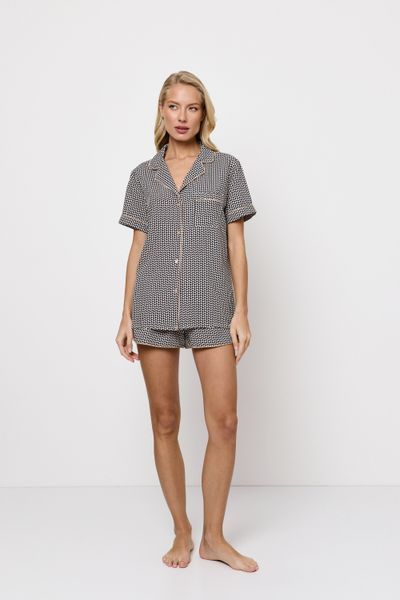 Піжама жіноча з шортами Aruelle Isolda pajama short геометричний принт Isolda pajama short фото