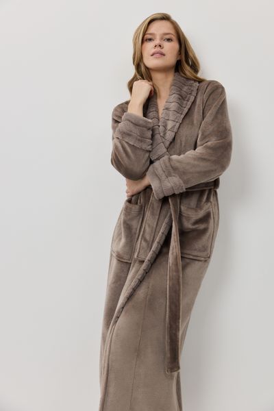 Женский халат Demi bathrobe taupe Demi bathrobe taupe фото