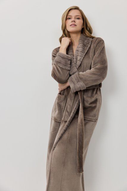 Жіночий халат Demi bathrobe taupe Demi bathrobe taupe фото