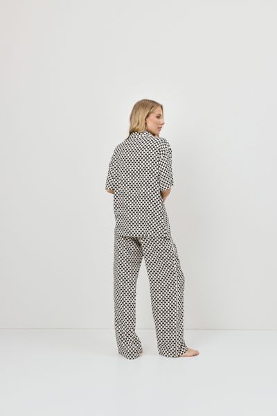 Піжама жіноча сорочка зі штанами Aruelle Vesper pajama long геометричний принт Vesper pajama long фото