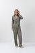 Пижама женская атласная рубашка с брюками Aruelle Romie pajama long бежевый геометрический принт Romie pajama long фото 3