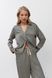 Пижама женская атласная рубашка с брюками Aruelle Romie pajama long бежевый геометрический принт Romie pajama long фото 1